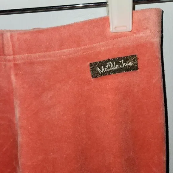 Matilda Jane sz 4 Secret Fields Party Punch Coral Velour Bennys Ruffles - Picture 2 of 4